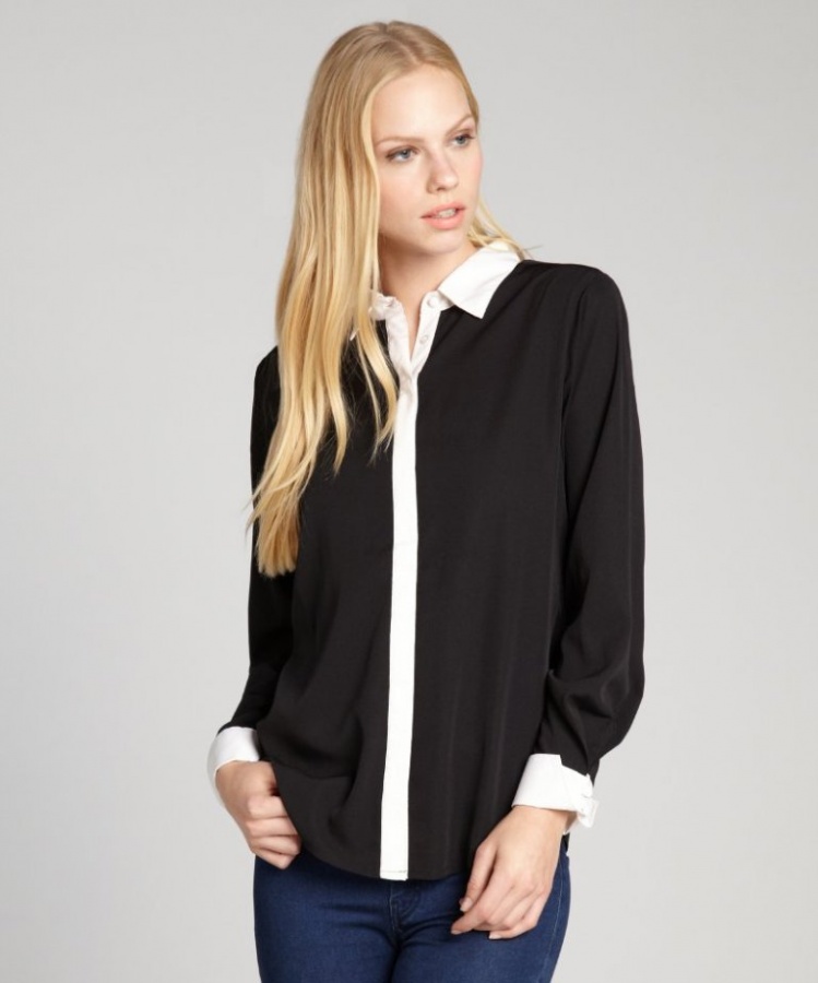 284-RD-Style-women-s-black-and-white-contrast-trim-button-front-blouse-1