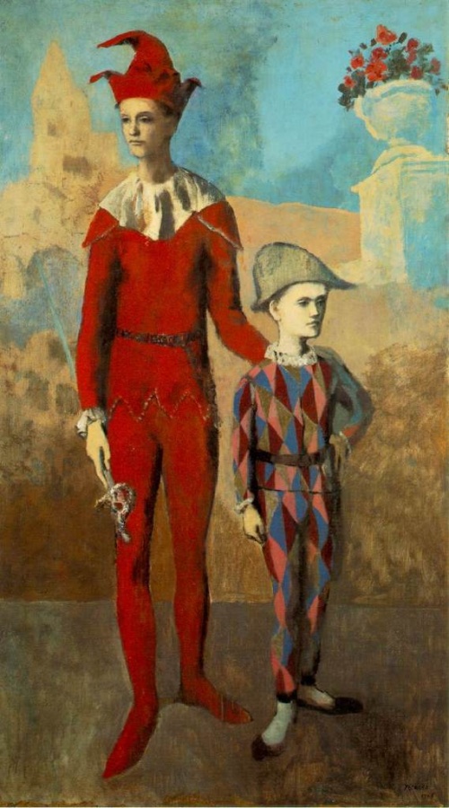 Acrobate et jeune arlequin