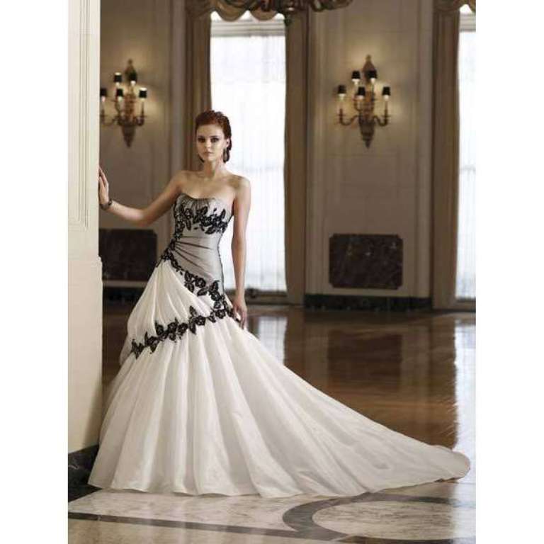 Corset-Black-and-White-Wedding-Dresses