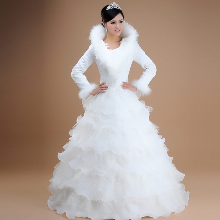 Love-winter-wedding-dress-winter-2012-wedding-bride-winter-wedding-dress-free-shipping-HS03