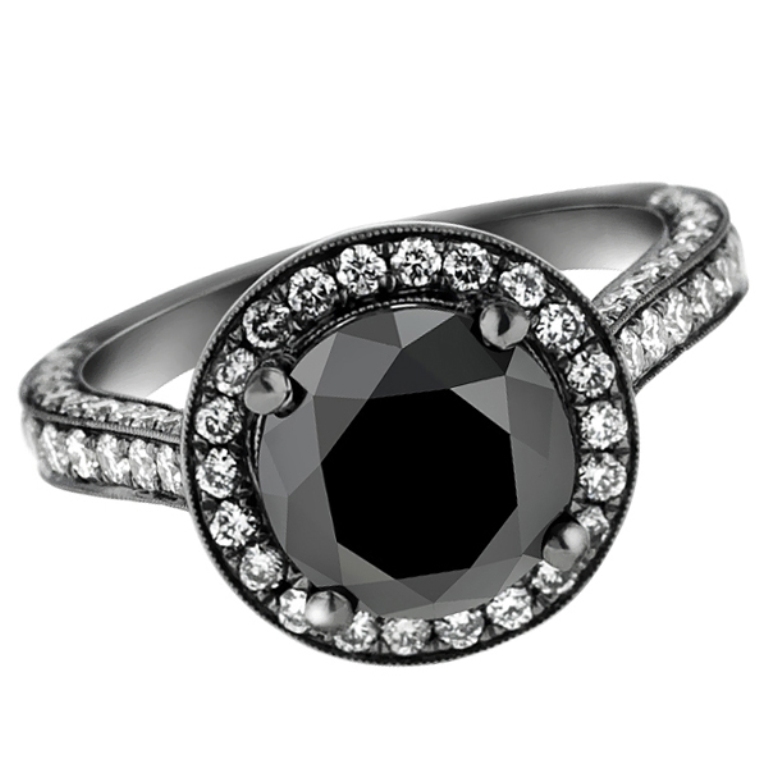 black-gold-black-diamond-engagement-ring