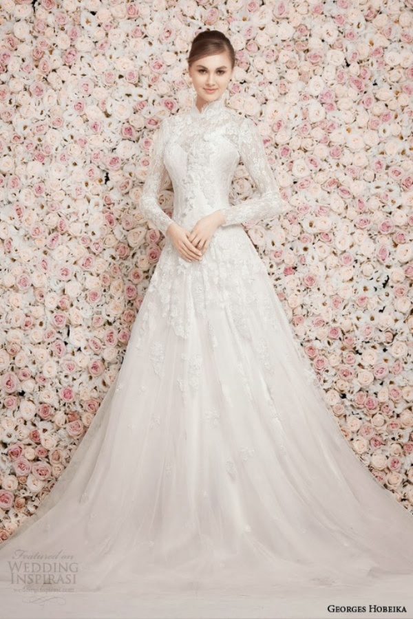 georges-hobeika-bridal-spring-2014-long-sleeve-high-neck-modest-wedding-dress