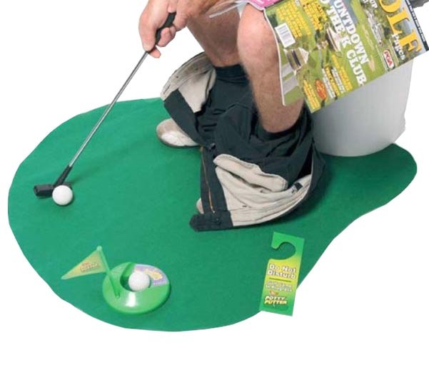 Potty putter toilet golf game for the bathroom