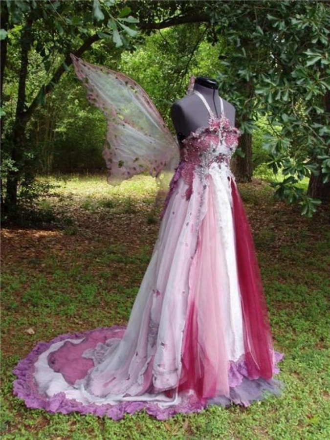 wedding dress with fairy wings