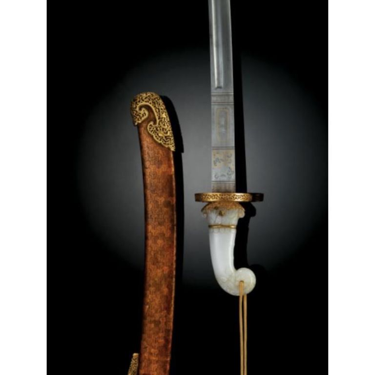 18th century Chinese jade-hilted sword .