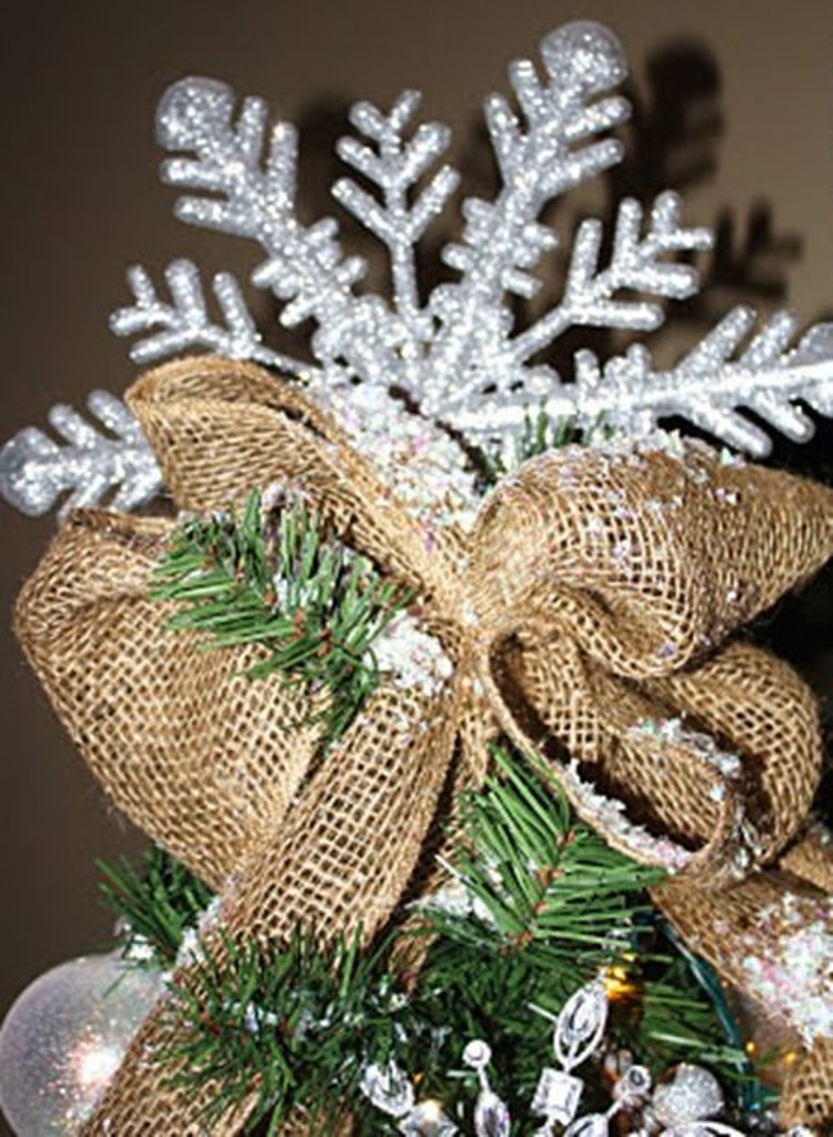 2013 christmas tree topper burlap christmas tree topper for 2013 snowflake christmas tree ornaments-f66539