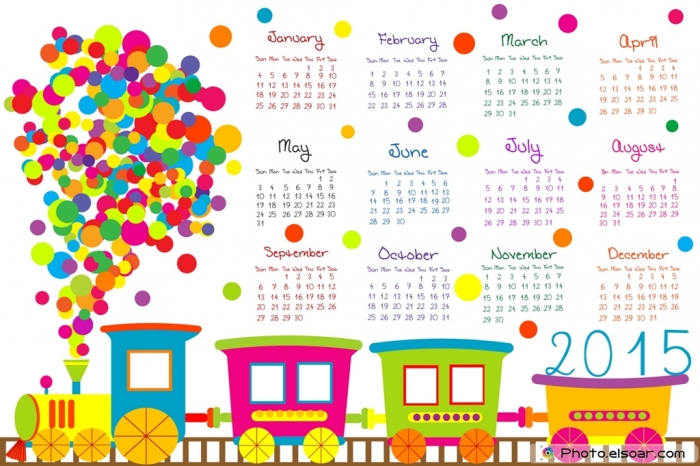 2015-Calendar-for-kids-with-cartoon-train