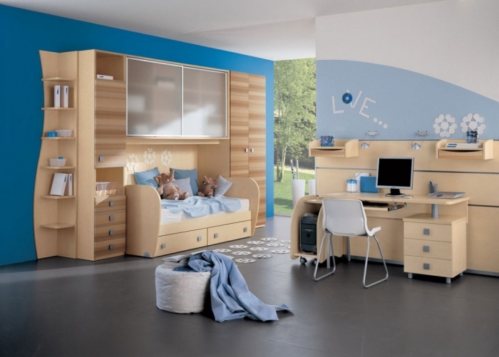 kids-bedroom-bedroom-sky-blue-and-light-blue-likeable-boys-bedroom-design-with-transparent-cabinet-door-and-functional-study-desk-