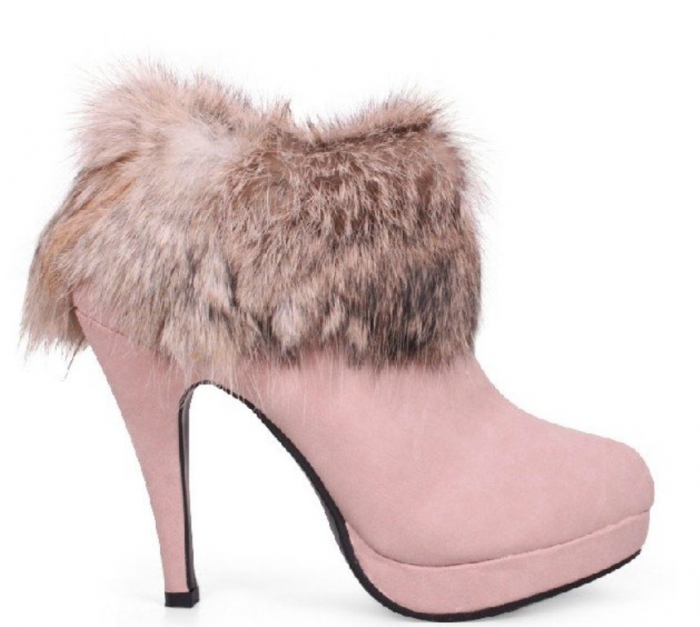 Pink-High-Heel-Winter-Boots