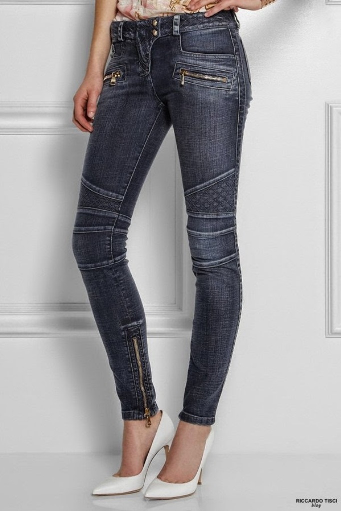 balmain biker jeans motocycle womens collection online quilted 2015 shop net-a-porter luisaviaroma