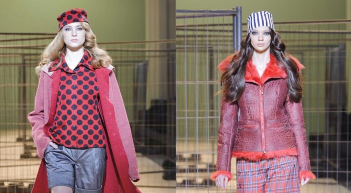 zalevskiy-2014-2015-fall-autumn-winter-fashion-womens-ukrainian-kiev-kyiv-plaid-prison-stripes-dots-coat-leather-ruffles-frayed-lace-knit-waves-gown-01x