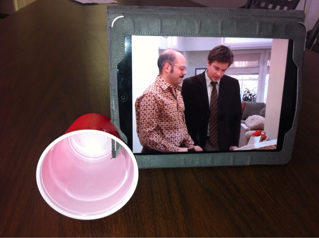 Create an amplifier for your tablet through using a solo cup 