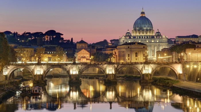 Night-Light-Bridge-St.-Peters-Basilica-Vatican-City-wallpaper