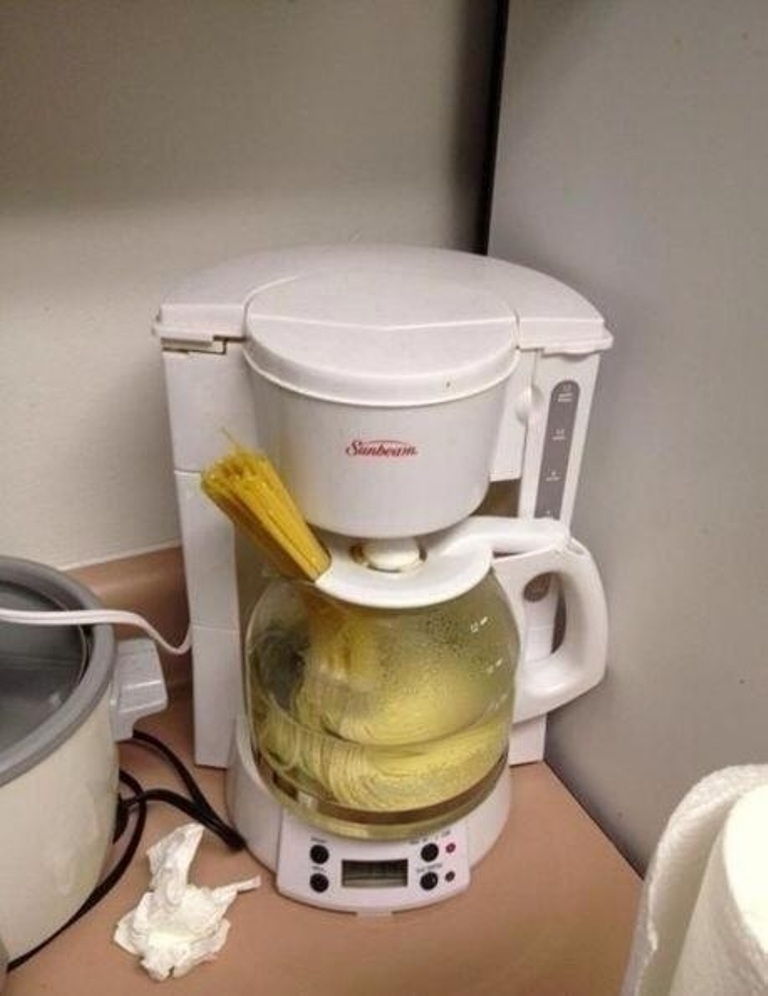 Use a coffee pot to cook your pasta
