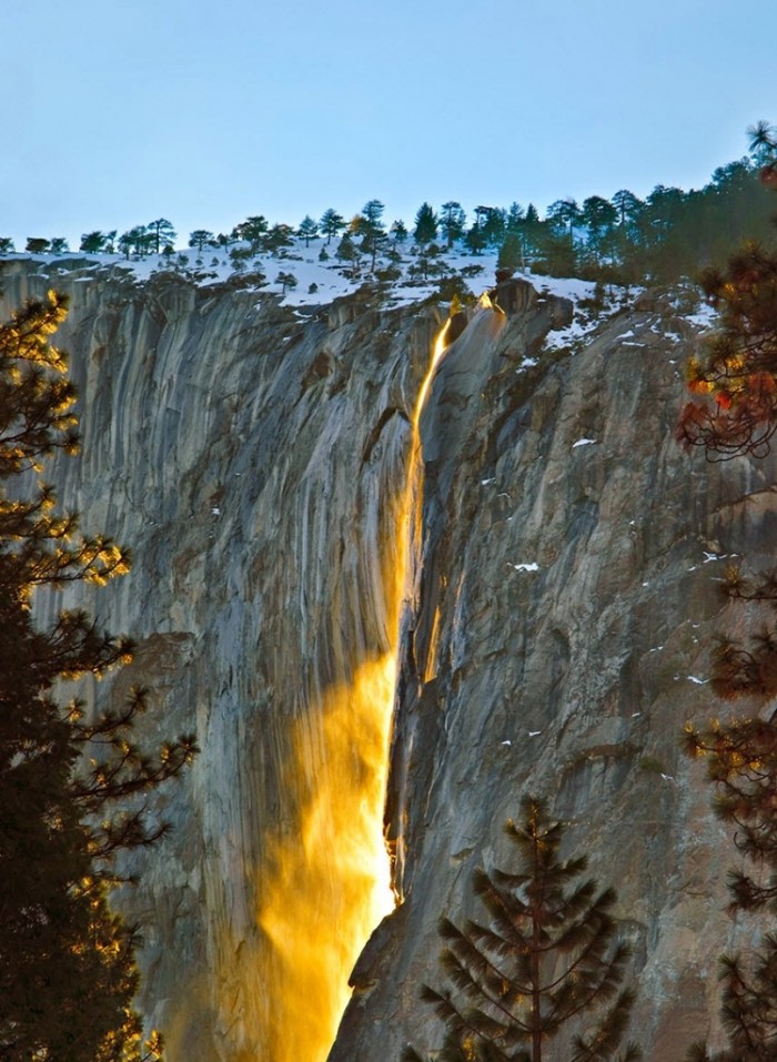 Yosemite Horsetail waterfalls