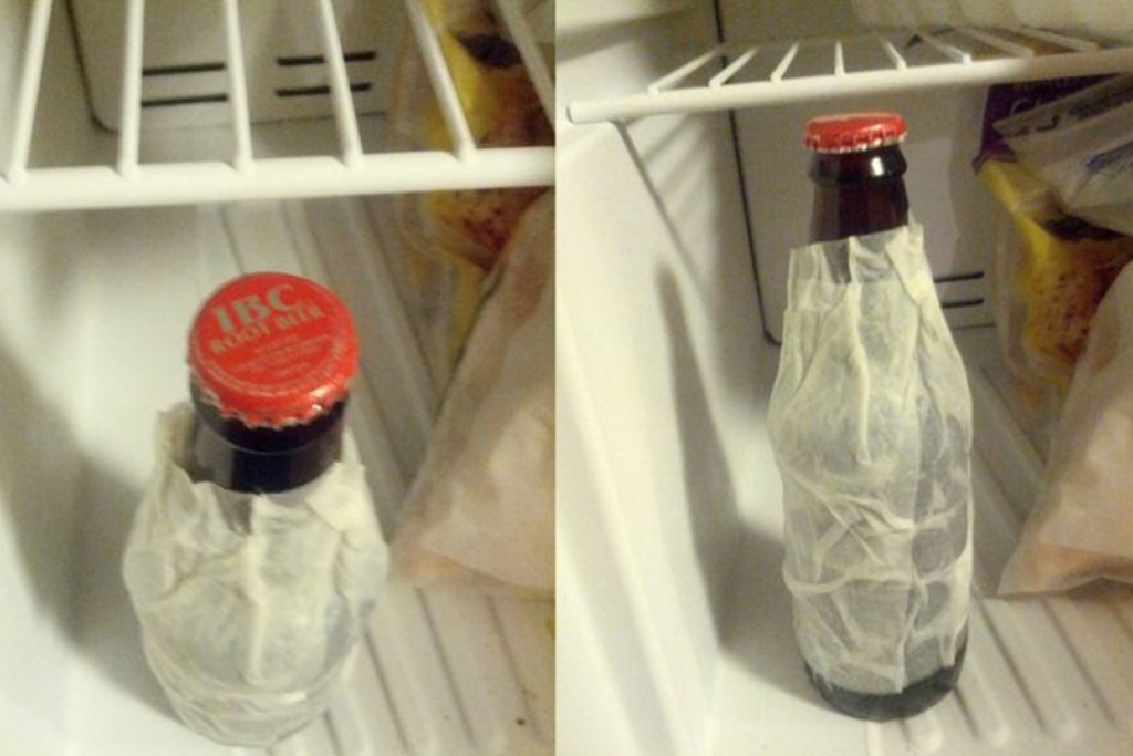 Do you want to get a cold beer in just 2 minutes? It is possible as all what you need is to bring a wet paper towel, wrap it around the bottle and put it into the freezer for 2 minutes to get your cold beer 
