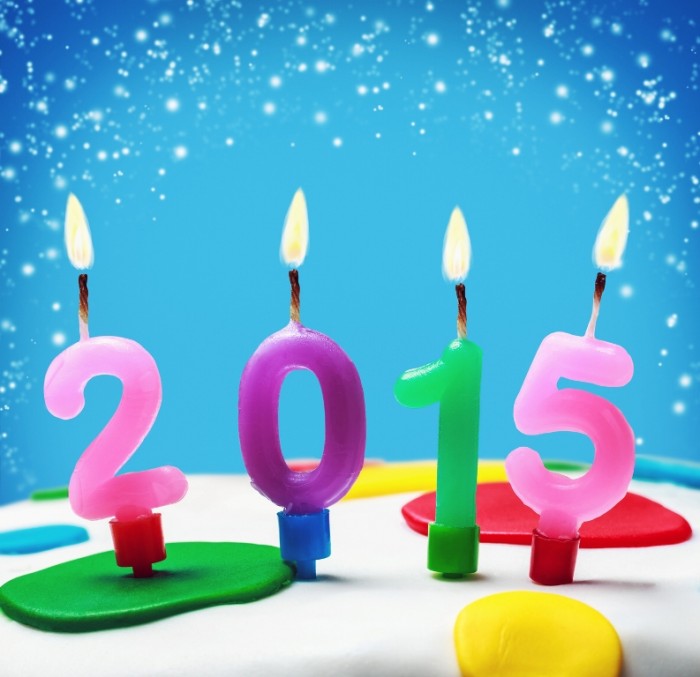 Feliz Año Nuevo 2015 velitas de colores