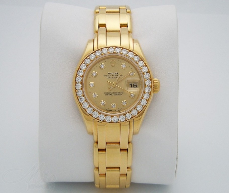 Rolex Oyster Perpetual Lady Datejust Pearlmaster Yellow Gold Watch – $64,500