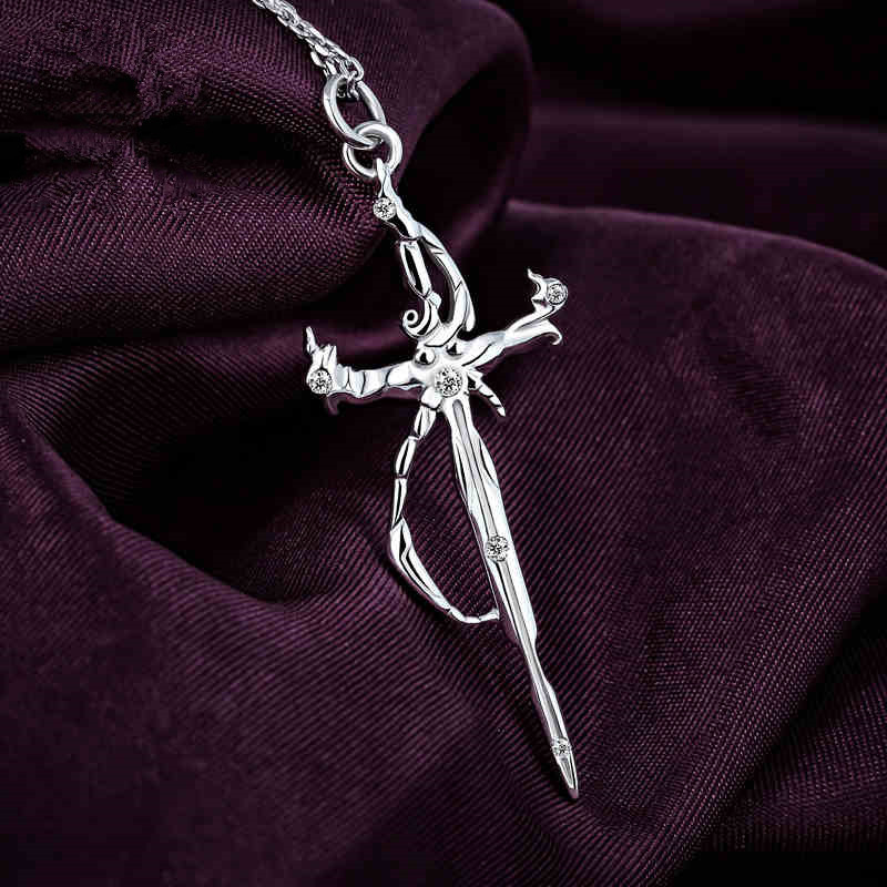 New-Sword-of-Damocles-Model-Design-100-Pure-Silver-Pedant-Necklace-with-White-Zircon