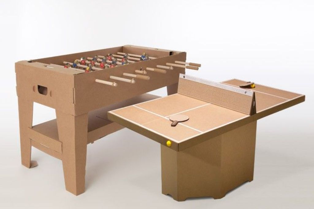 ping pong table in cardboard