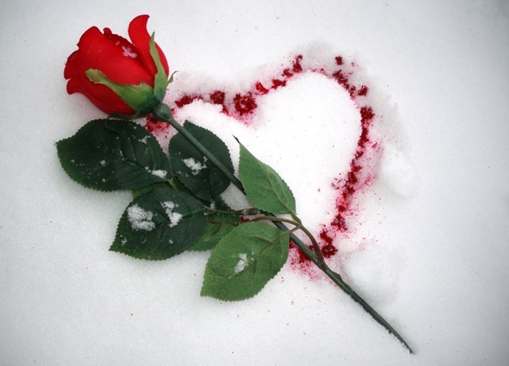 I Love You on snow (2)