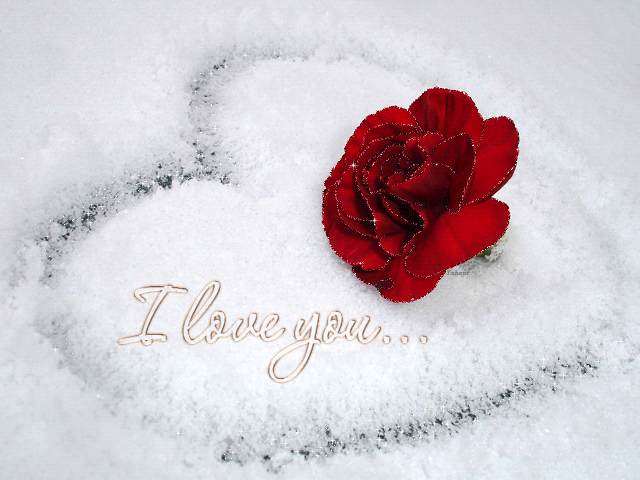 I Love You on snow