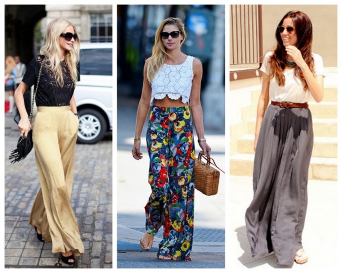 Wide leg printed trousers 1