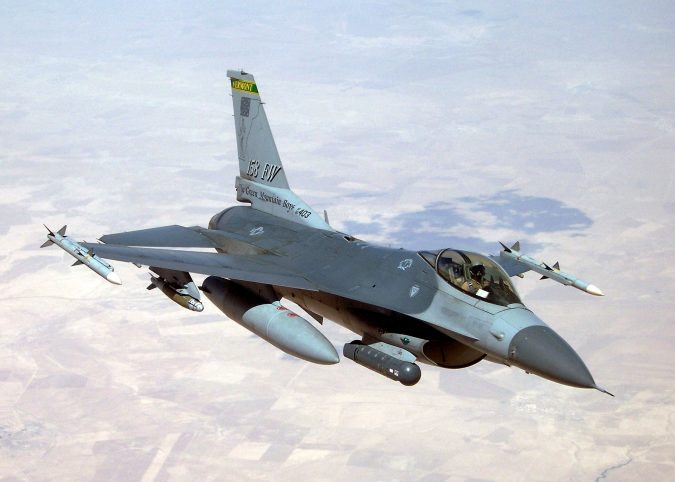 An F-16 from the Vermont Air National Guard's 158th Fighter Wing provides close air support to coalition forces supporting Operation Iraqi Freedom. (U.S. Air Force Photo/Tech. Sgt. Thomas Ireland)