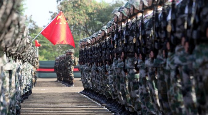 Indian and Chinese Army during the parade on the fourth India China joint military training excercise Hand -in-Hand at Aundh military station on it's concluding day on Tuesday. Express Photo by Arul Horizon, 25-11-2014, Pune
