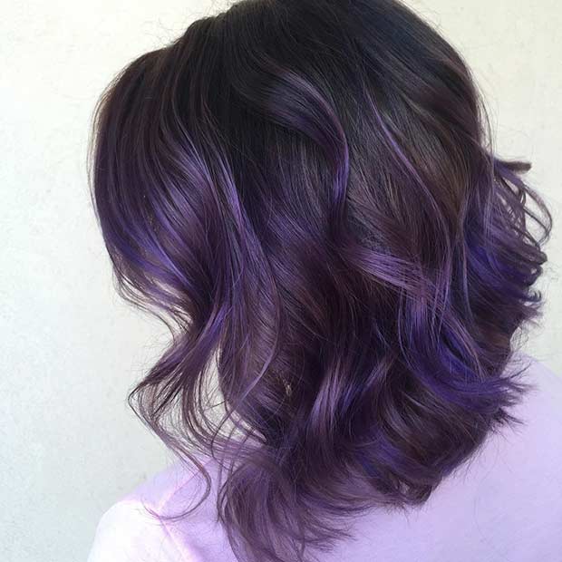 Best Vibrant and Chic Dark Purple Hair Colour Ideas
