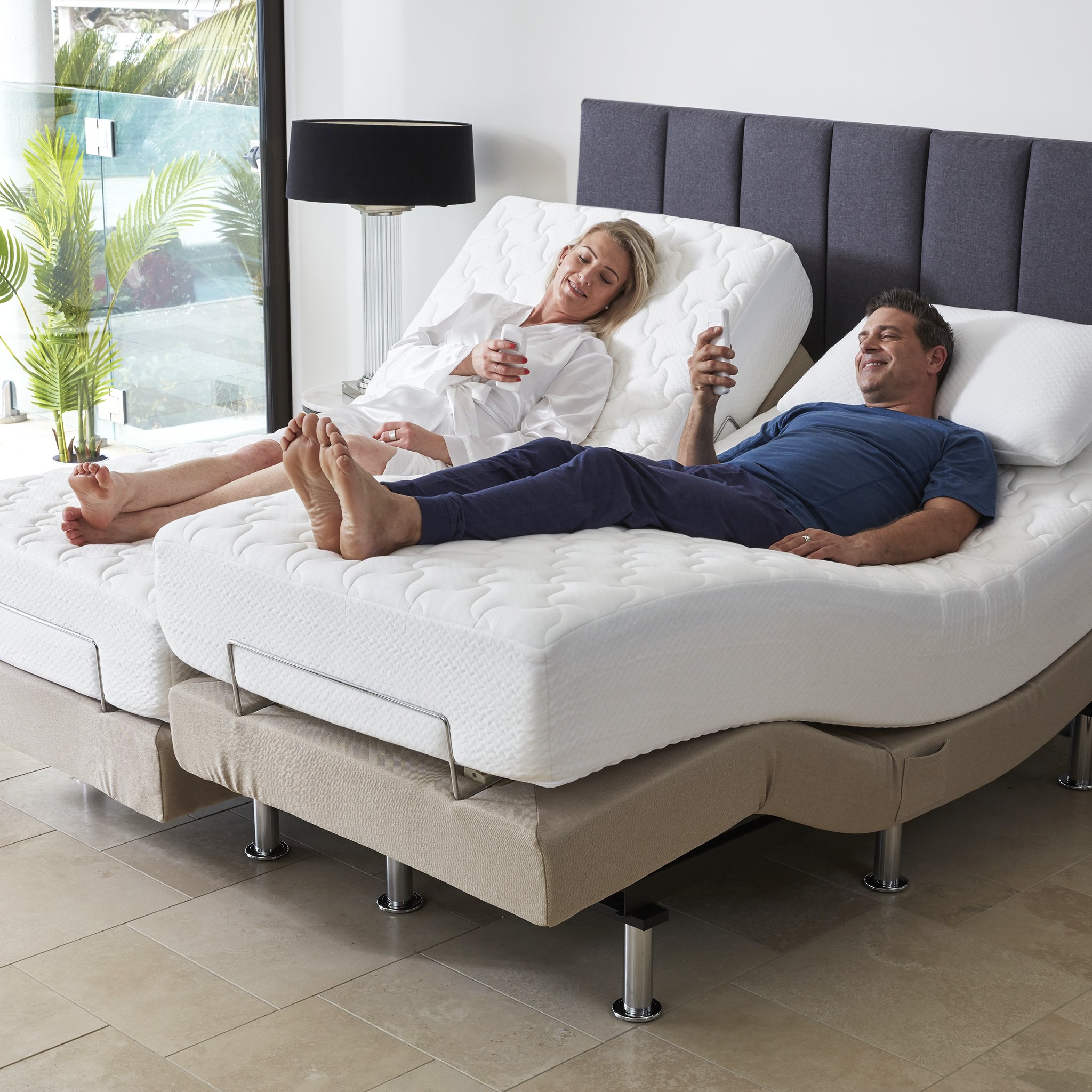 Adjustable mattresses with remote controls