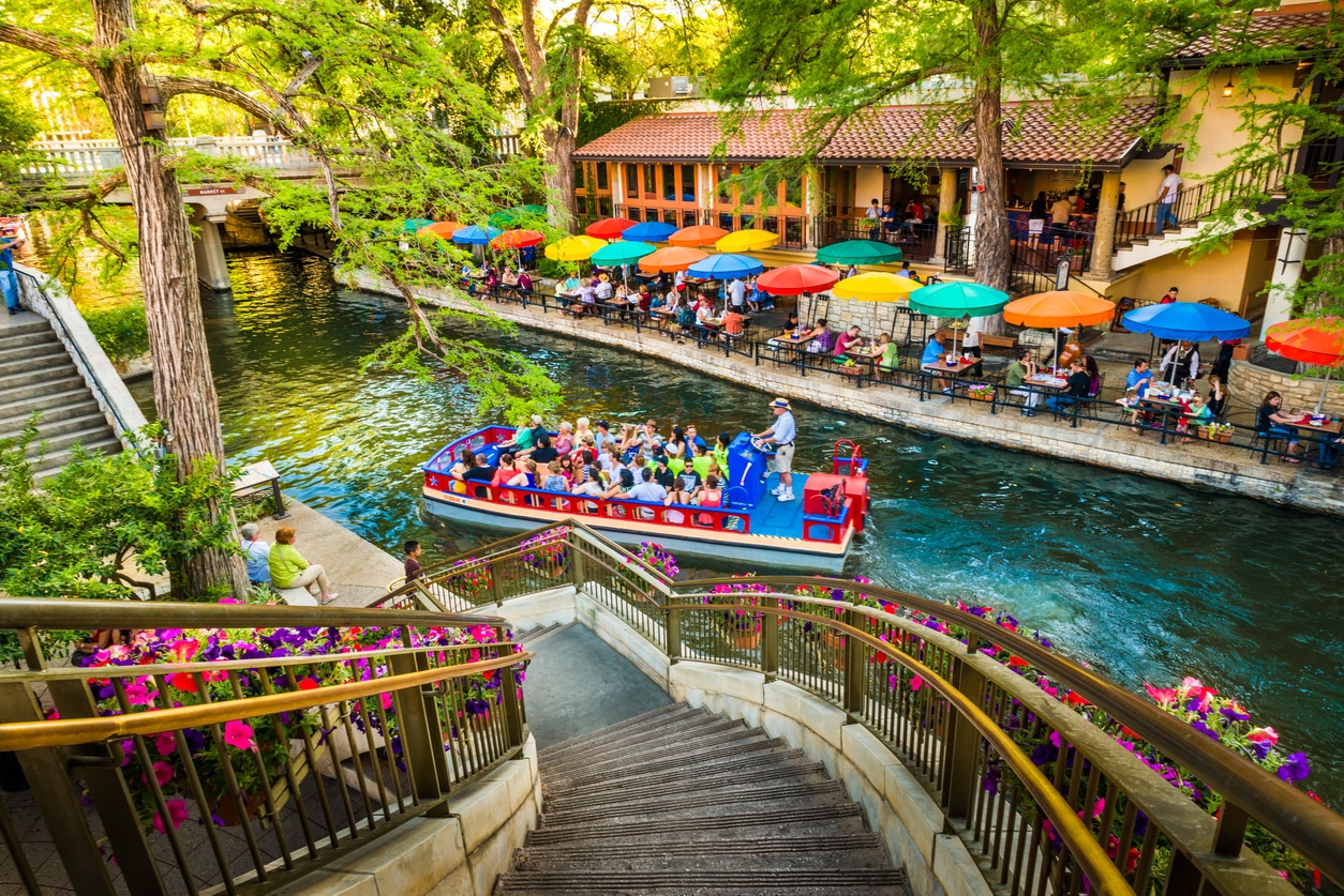 The most exciting feature of San Antonio is the Riverwalk. the Riverwalk in...