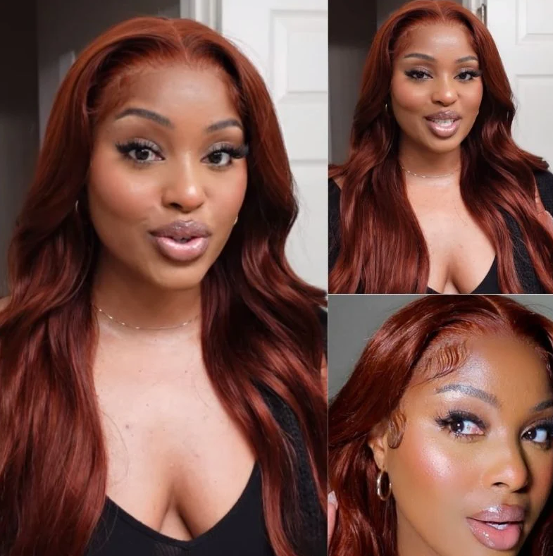Klaiyi Brunette Auburn Copper Lace Frontal Wig